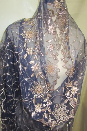 Navy Net Dupatta