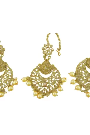 Dark Gold-Plated Uncut Diamond Earing