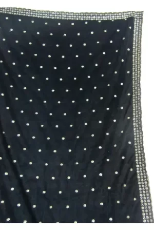 Velvet Shawl with Soft Touch in Dark Black Colour