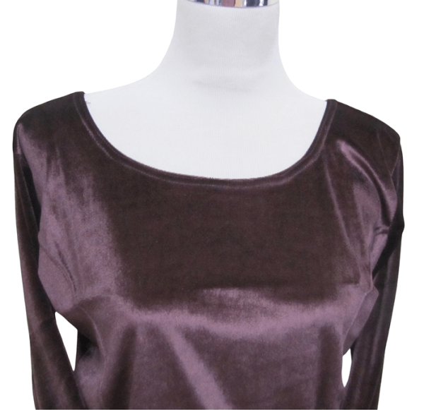 Velvet Blouse Brown - Image 2