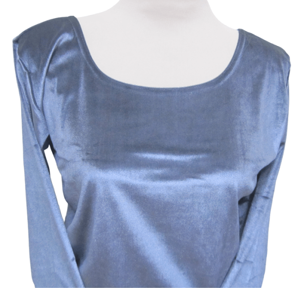 Velvet Blouse Gray - Image 2