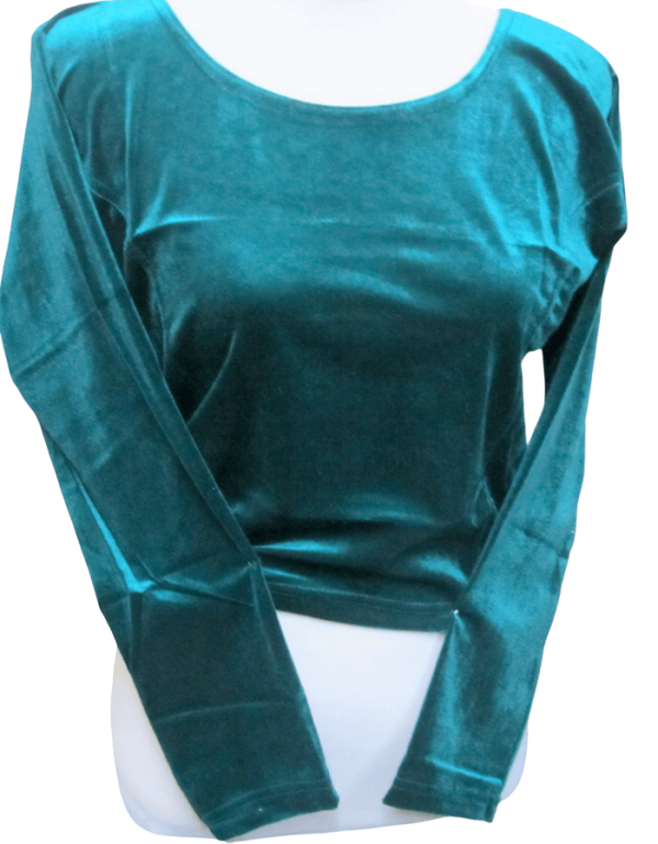 Velvet Blouse Bottle Green - Image 4