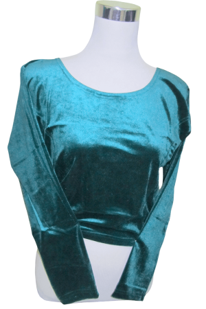 Velvet Blouse Bottle Green
