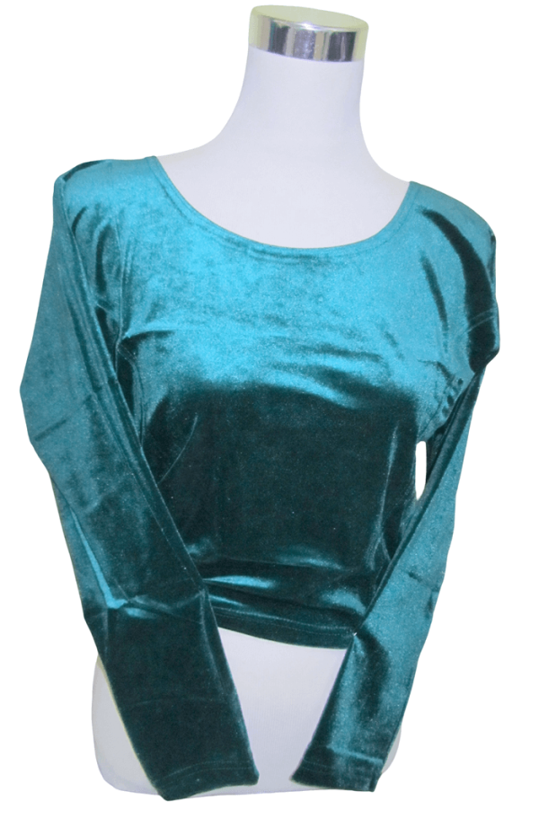 Velvet Blouse Bottle Green