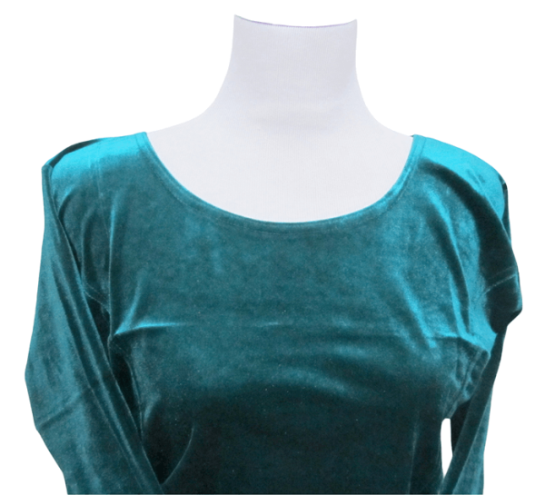 Velvet Blouse Bottle Green - Image 2
