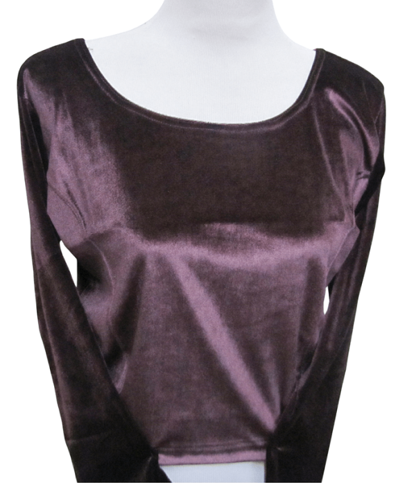 Velvet Blouse Brown - Image 3